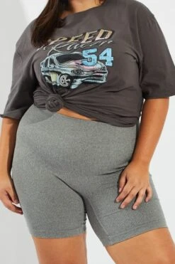 Grey Bike Shorts Seamless -You And All Fashion Store cbs1756 84j grey marle 3