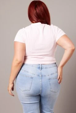 Pink T-shirt Short Sleeve Crew Neck Seamless -You And All Fashion Store cbs1812a 84j soft pink 5