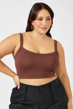 Brown Singlet Top Seamless