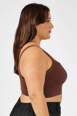 Brown Singlet Top Seamless -You And All Fashion Store cbs1813 84j brown 4