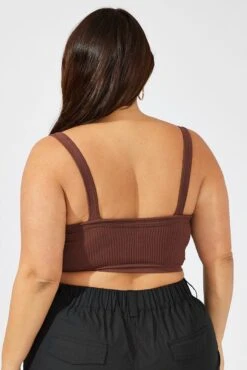 Brown Singlet Top Seamless -You And All Fashion Store cbs1813 84j brown 5