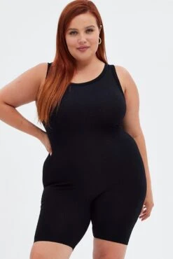 Black Unitard Seamless Activewear -You And All Fashion Store cbs1839 39j black 3