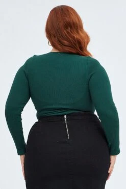 Green Top Long Sleeve V-neck Seamless -You And All Fashion Store cbs1855 84j hunter 5