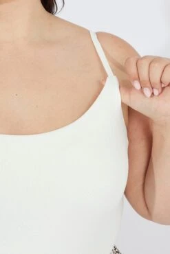 White Bodysuit Scoop Neck Supersoft -You And All Fashion Store cbs1916 84j white 6