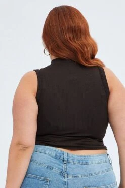 Brown Tank Top High Neck Seamless -You And All Fashion Store cbs1920 84j brown 5