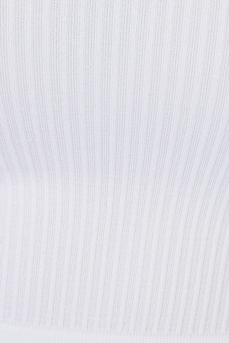 White Cut Out Tank Top Crew Neck Seamless 6 White Cut Out Tank Top Crew Neck Seamless - Image 6