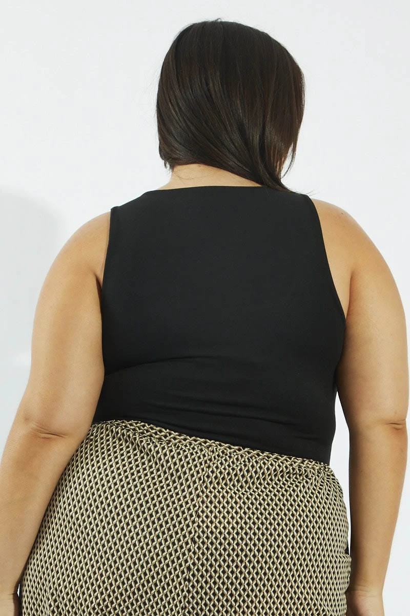 Black Bodysuit Sleeveless Scoop Neck Supersoft 5 Black Bodysuit Sleeveless Scoop Neck Supersoft - Image 5