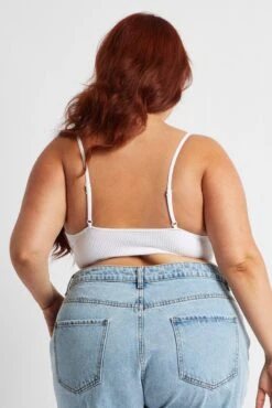 White Bralette V-neck Seamless -You And All Fashion Store cbs2035 84j white 5