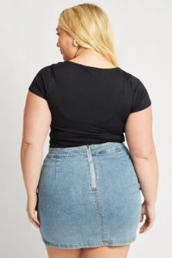 Black Bodysuit Short Sleeve Supersoft -You And All Fashion Store cbs2095 84j black 4