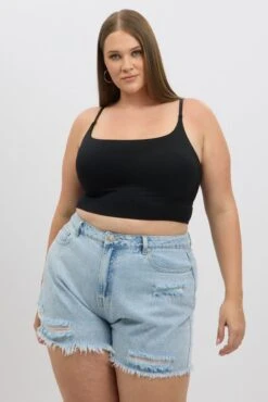 Black Singlet Round Neck Seamless -You And All Fashion Store cbs2197a 84j black 3