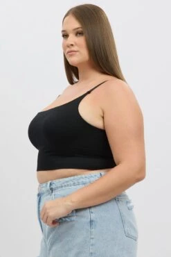 Black Singlet Round Neck Seamless -You And All Fashion Store cbs2197a 84j black 4