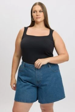 Black Tank Top Sleeveless Supersoft 8 Black Tank Top Sleeveless Supersoft -You And All Fashion Store cbs2248 84j black 3