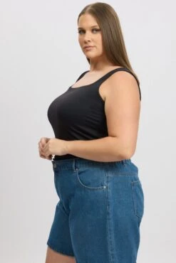 Black Tank Top Sleeveless Supersoft 9 Black Tank Top Sleeveless Supersoft -You And All Fashion Store cbs2248 84j black 4