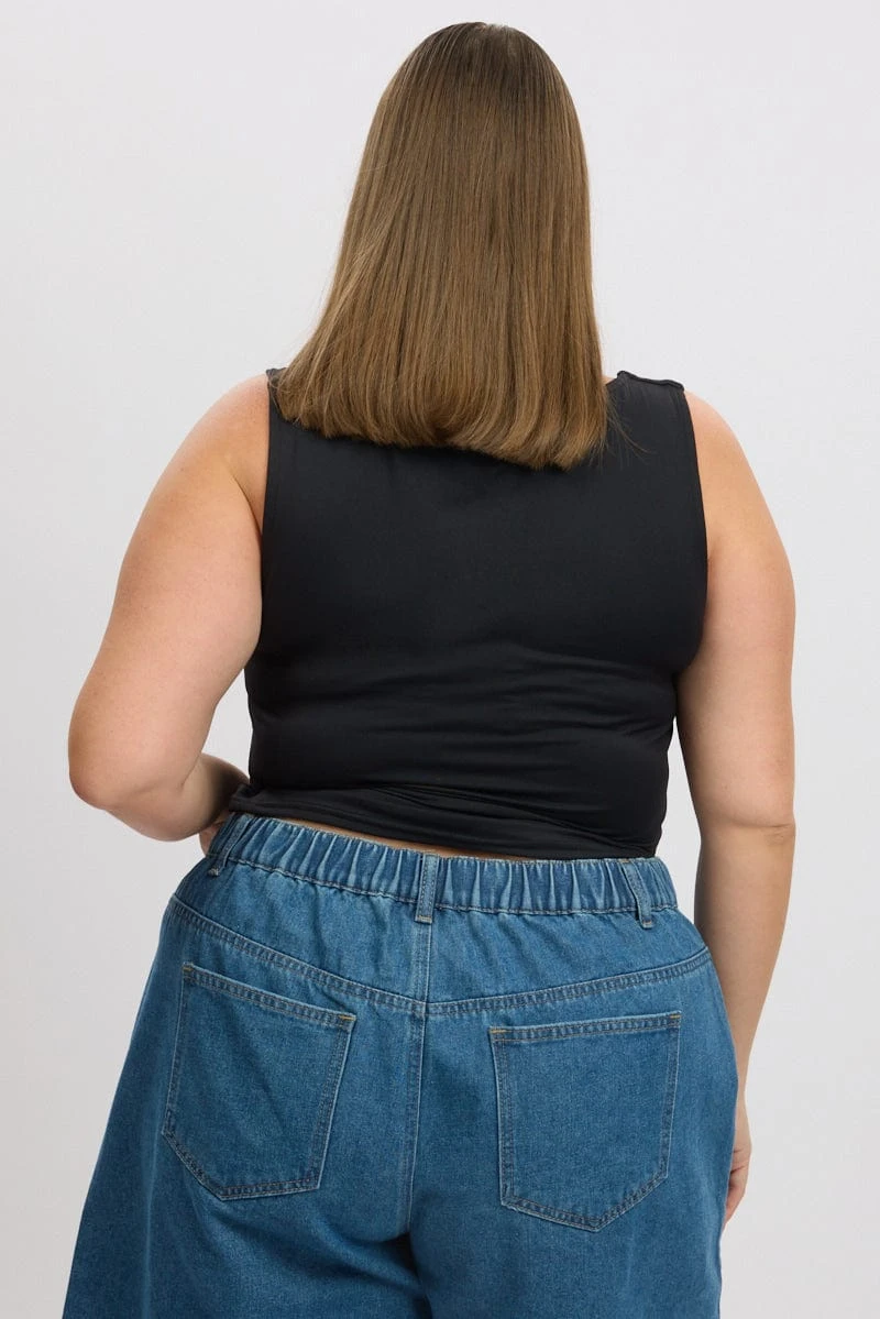 Black Tank Top Sleeveless Supersoft 5 Black Tank Top Sleeveless Supersoft - Image 5