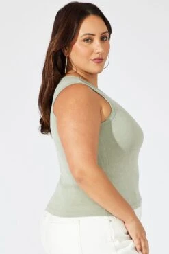 Green Tank Top Seamless Washed -You And All Fashion Store cbs2251 84j wash khaki 4