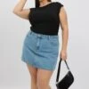 Black Short Sleeve Top Side Ruched Modal