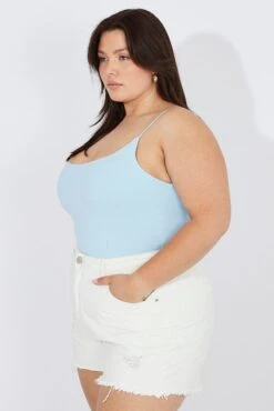 Blue Singlet Top Scoop Neck Supersoft -You And All Fashion Store cbs2341 84j sky blue 4