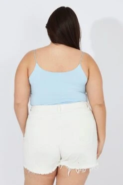 Blue Singlet Top Scoop Neck Supersoft -You And All Fashion Store cbs2341 84j sky blue 5