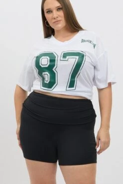 Black Bike Shorts Fold Up Waist