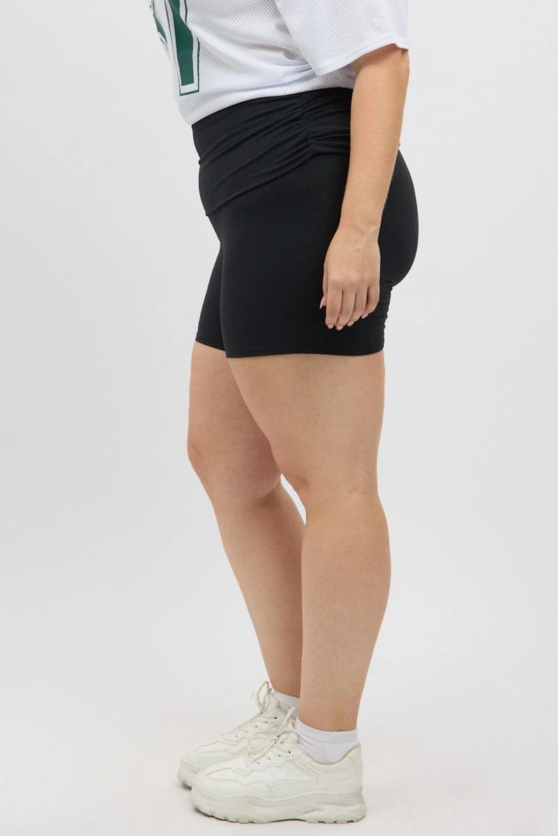 Black Bike Shorts Fold Up Waist 4 Black Bike Shorts Fold Up Waist - Image 4