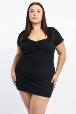 Black Mini Dress Short Sleeve