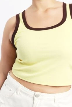 Yellow Tank Top Contrast Binding -You And All Fashion Store cbs2393 84jb lemon 5