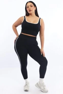 Black Leggings Seamless Side Stripe -You And All Fashion Store cbs2476a 39j black 3