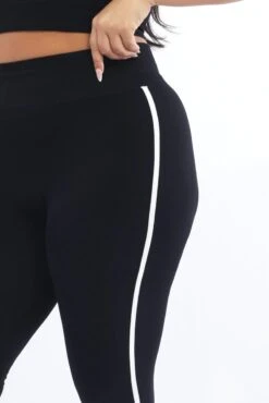 Black Leggings Seamless Side Stripe -You And All Fashion Store cbs2476a 39j black 6