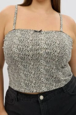 Brown Animal Print Singlet Top Sleeveless -You And All Fashion Store cbs2513a 84jb animal pri 6