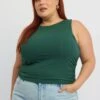 Green Tank Top Boat Cotton Span