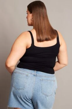 Black Singlet Skinny Fit Round Neck -You And All Fashion Store cbs2606a 84j black 5