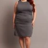 Grey Mini Dress Sleeveless Crew Neck Supersoft