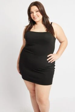 Black Dress Sleeveless Square Neck -You And All Fashion Store cbs2619 84jb black 3