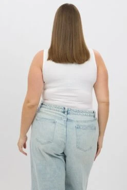 White Bodysuit Sleeveless Boat Neck Modal -You And All Fashion Store cbs2705 84j white 5