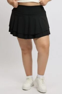 Black Flare Mini Skort Skirt 8 Black Flare Mini Skort Skirt -You And All Fashion Store cbs2716 84jb black 3