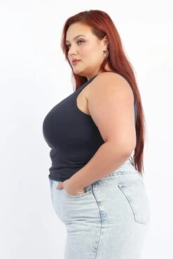 Blue Supersoft Top U Neck Sleeveless -You And All Fashion Store cbs2743 84j navy 3