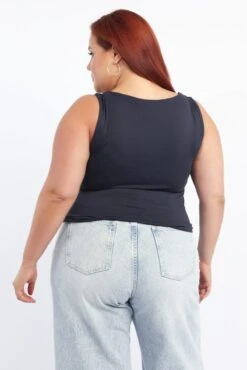 Blue Supersoft Top U Neck Sleeveless -You And All Fashion Store cbs2743 84j navy 4