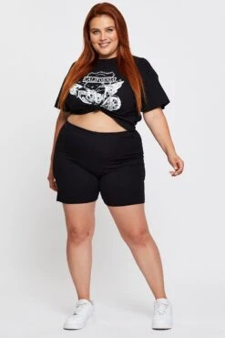 Black Basic Bike Shorts -You And All Fashion Store cbs31169 84a black 3 2