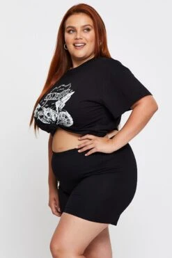 Black Basic Bike Shorts -You And All Fashion Store cbs31169 84a black 4 2