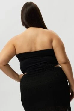 Black Bandeau Top Side Ruched Supersoft -You And All Fashion Store cbs3392 84j black 5