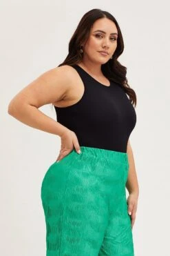 Black Rib Bodysuit Sleeveless Seamless -You And All Fashion Store cbs8308 39j black 4