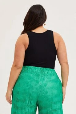 Black Rib Bodysuit Sleeveless Seamless -You And All Fashion Store cbs8308 39j black 5