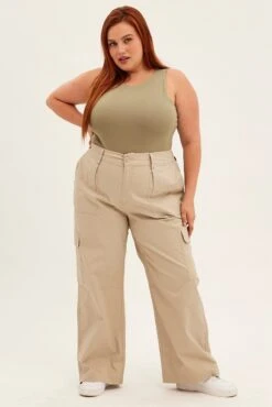 Green Bodysuit Sleeveless Crew Neck -You And All Fashion Store cbs8550 84jb khaki 3