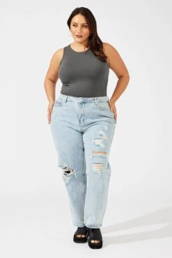 Grey Bodysuit Sleeveless Crew Neck Supersoft -You And All Fashion Store cbs8550a 84j charcoal 3