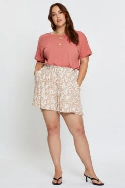 Animal Print Shorts High Rise Elastic Waist -You And All Fashion Store cbt0159c 34b animal print 3