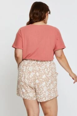 Animal Print Shorts High Rise Elastic Waist -You And All Fashion Store cbt0159c 34b animal print 5