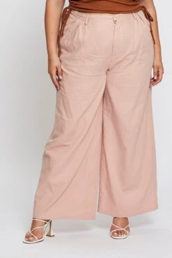 Pink High Waist Wide Leg Pant -You And All Fashion Store cbt0294 33ab blush bottom 2 2