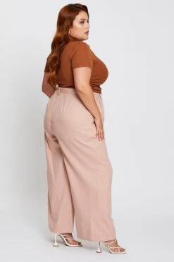 Pink High Waist Wide Leg Pant -You And All Fashion Store cbt0294 33ab blush bottom 4 1