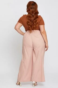 Pink High Waist Wide Leg Pant -You And All Fashion Store cbt0294 33ab blush bottom 5 1
