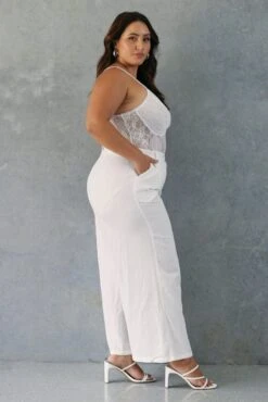 White Wide Leg Pants Pleat Front -You And All Fashion Store cbt0294x 33a white 5